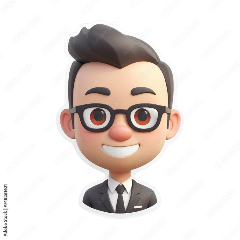 3d render businessman avatar collection on isolated transparent background png, generated with AI 3d render businessman avatar collection on isolated transparent background png, generated with AI