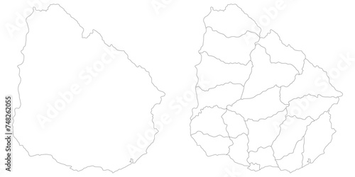 Uruguay map. Map of Uruguay in white set photo