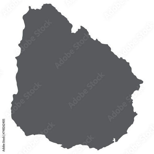 Uruguay map. Map of Uruguay in grey color