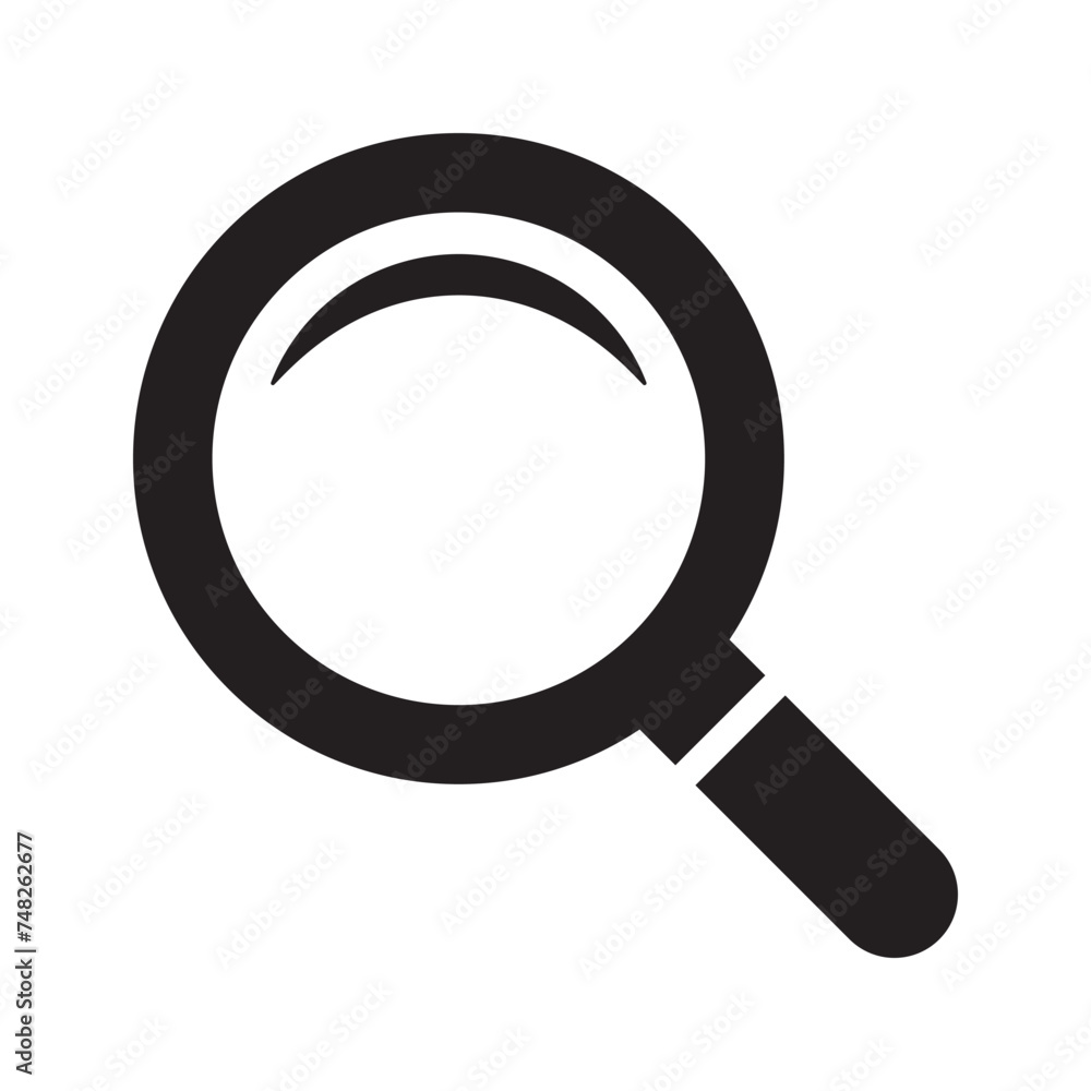 Magnifying glass icon, vector magnifier or loupe sign. Web search icon. Magnifying glass icon, vector magnifier or loupe sign. Web search icon.
