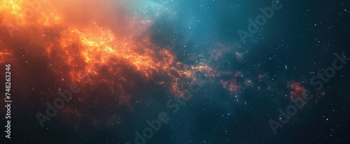 Beautiful Outer Space background for Web Banner  Wallpaper Illustration. Cosmic Space with nebula  stars  planets.