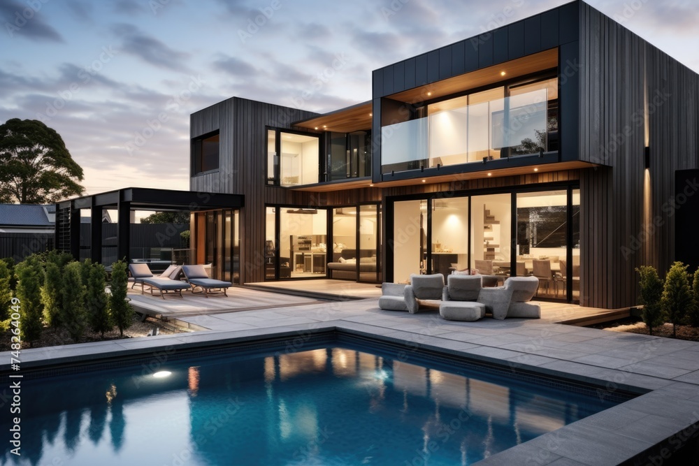 Exterior of a modern luxury house