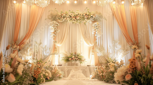 Wedding curtain backdrop  generative AI 