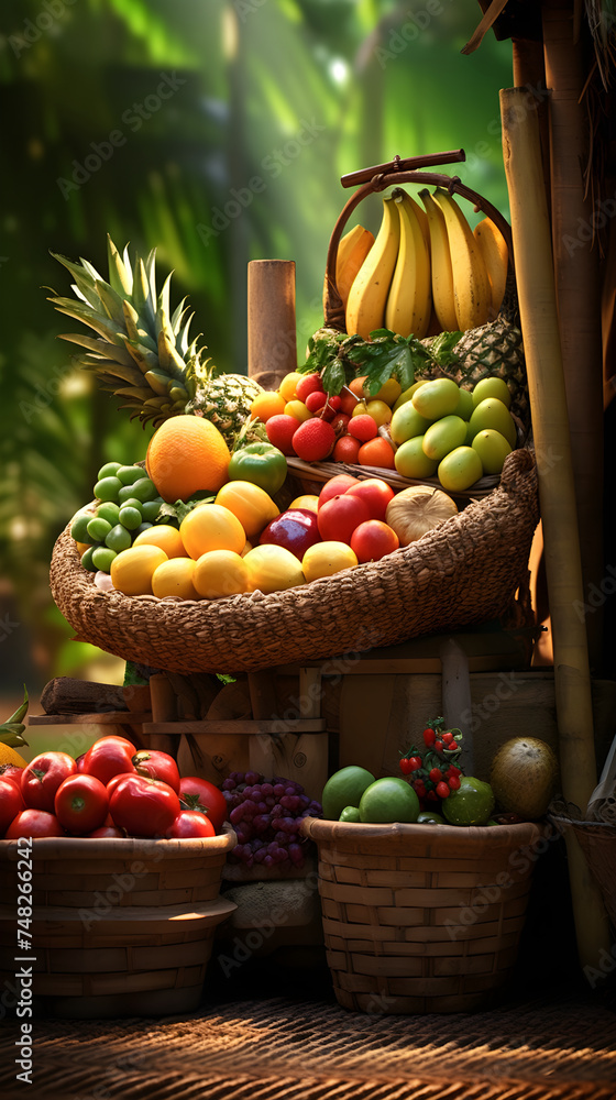 Inviting and Vibrant Ad Focusing on the Freshness and Organic Quality of Fruits and Vegetables