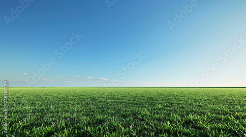 green field with blue sky and white clouds