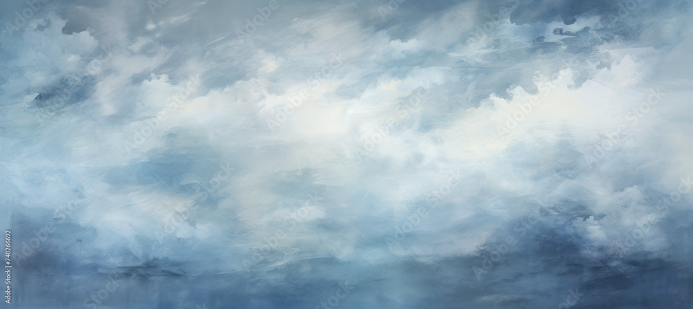 Smokey Canvas, Abstract Tones in Dark Blue and White Smokey Canvas, Abstract Tones in Dark Blue and White