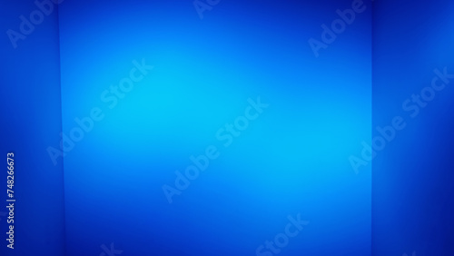 Empty Blue background design, Refraction of light and shadow in the backdrop of an open blue color inside the room, bright blue tone display blurred image to show cosmetic or technology products.