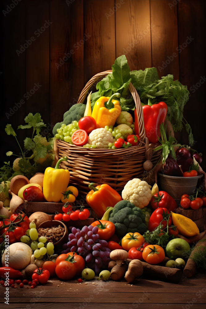 Inviting and Vibrant Ad Focusing on the Freshness and Organic Quality of Fruits and Vegetables