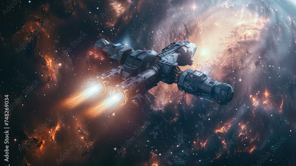 Spacecraft traveling through the galaxy Spacecraft traveling through the galaxy