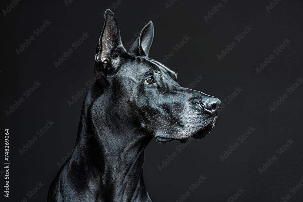 Regal Great Dane with a commanding presence, photographed using a Sigma lens to emphasize the graceful lines of its powerful physique.
