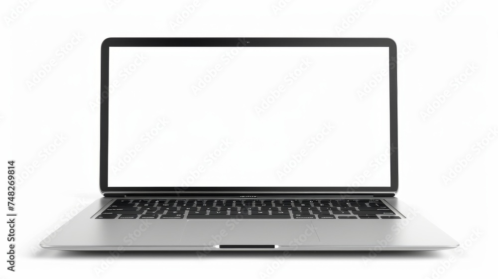 A blank laptop screen on a white isolated background. A blank laptop screen on a white isolated background.