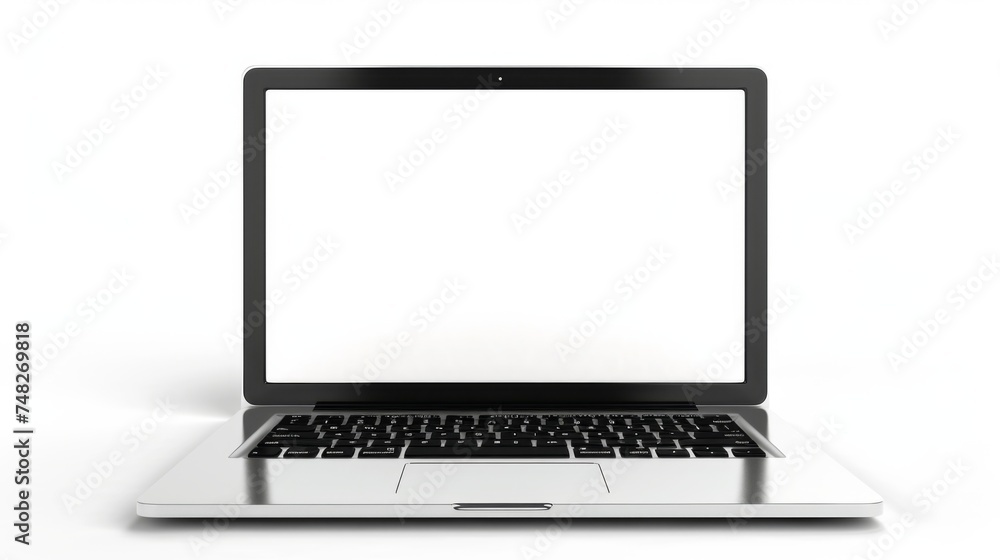 A blank laptop screen on a white isolated background. A blank laptop screen on a white isolated background.