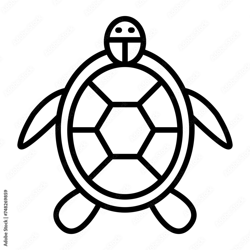 Fototapeta premium Turtle Line Icon