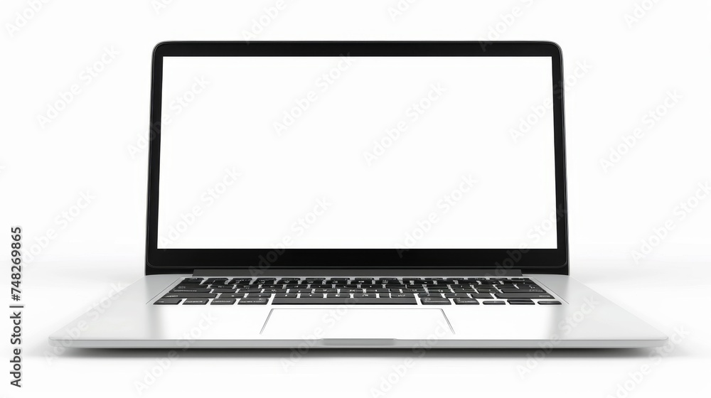 A blank laptop screen on a white isolated background. A blank laptop screen on a white isolated background.