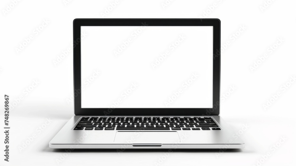A blank laptop screen on a white isolated background. A blank laptop screen on a white isolated background.