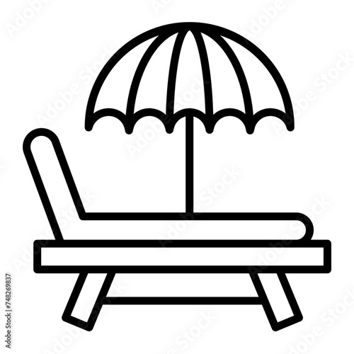 Sunbed Line Icon