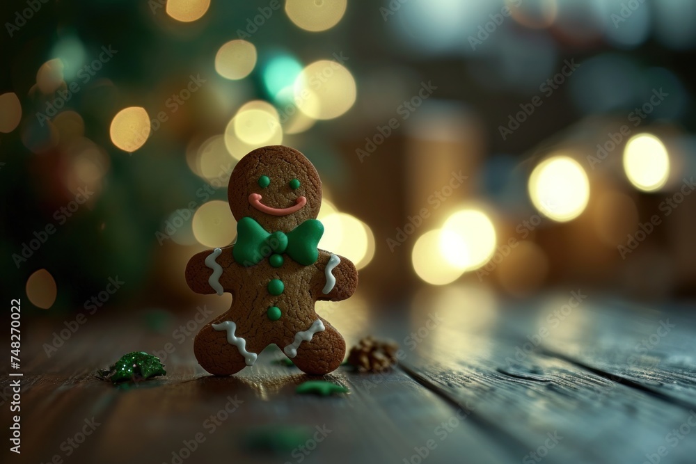 a gingerbread man on a table
