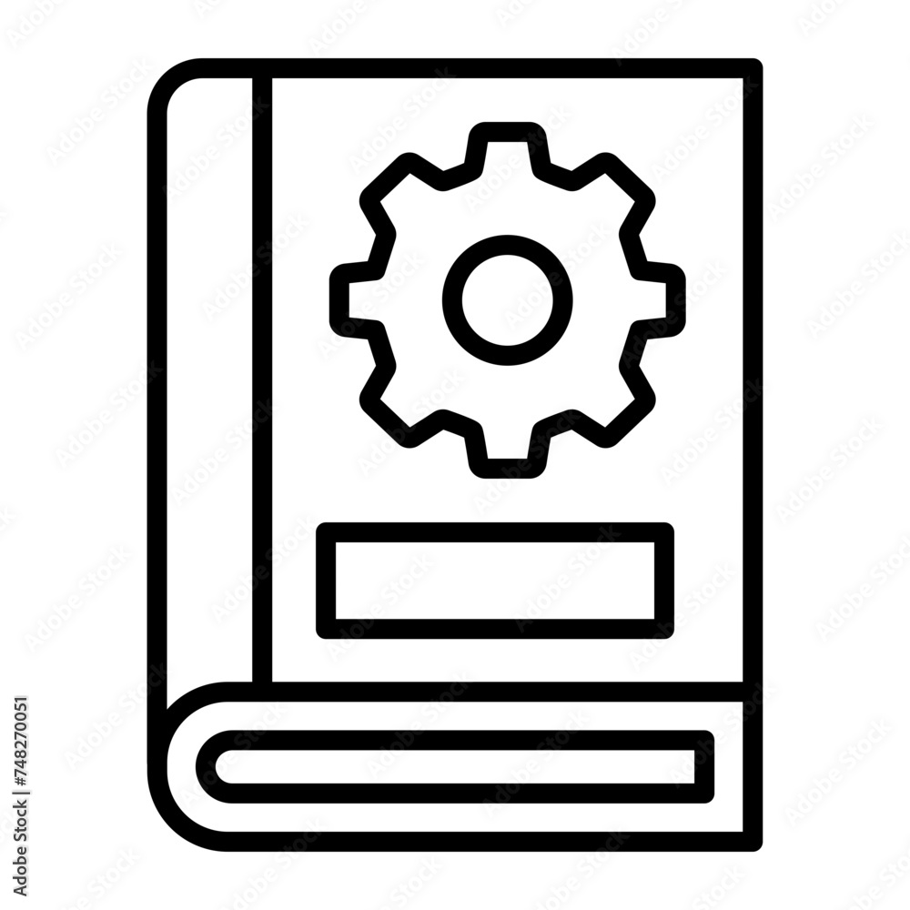 Handbook Line Icon Handbook Line Icon