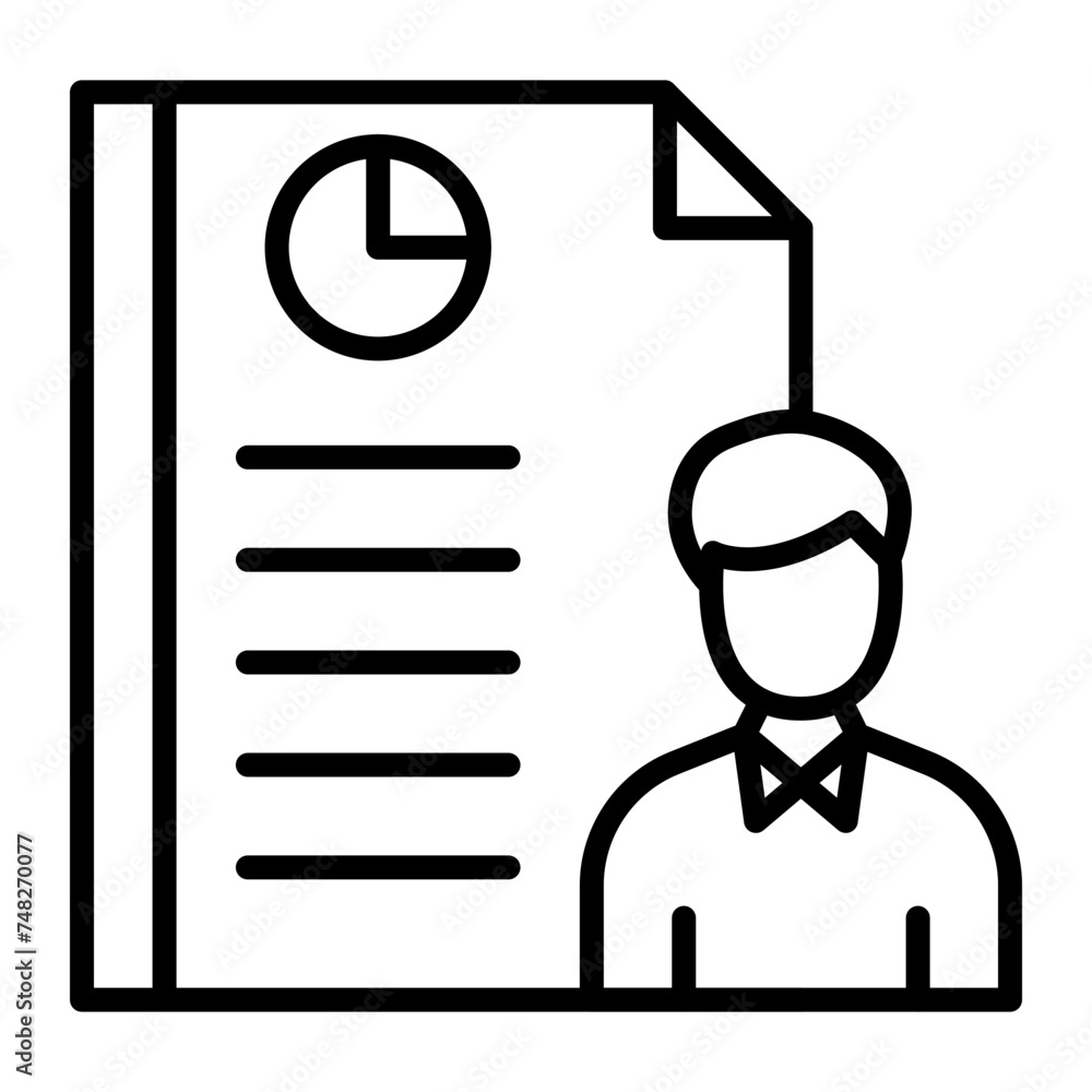 Employee Report Line Icon Employee Report Line Icon
