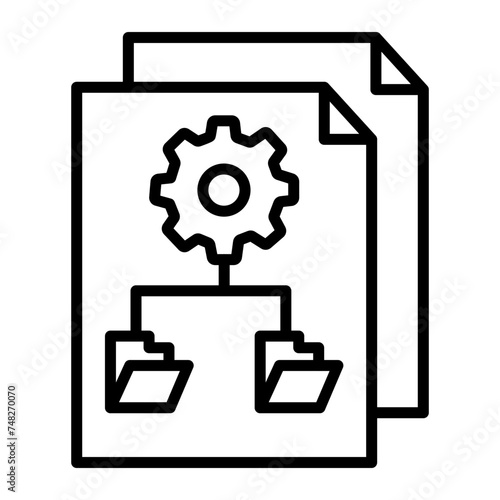File Management Line Icon