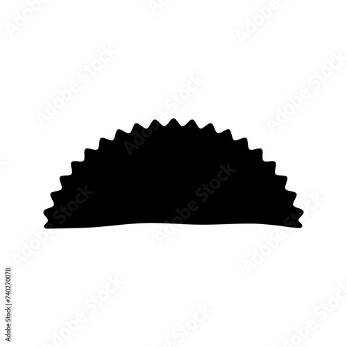 Cheburek icon. Black silhouette. Front side view. Vector simple flat graphic illustration. Isolated object on a white background. Isolate.