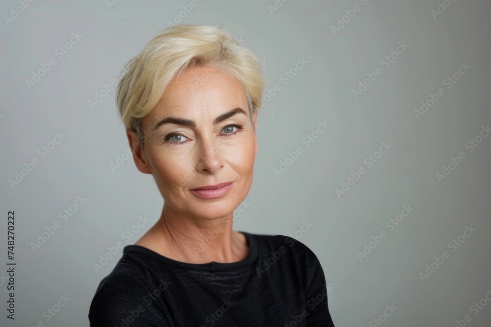 Beautiful gorgeous 50s mid aged mature woman looking at camera isolated on white. Mature old lady close up portrait. Healthy face skin care beauty, middle age skincare cosmetics, cosmetology concept Beautiful gorgeous 50s mid aged mature woman looking at camera isolated on white. Mature old lady close up portrait. Healthy face skin care beauty, middle age skincare cosmetics, cosmetology concept