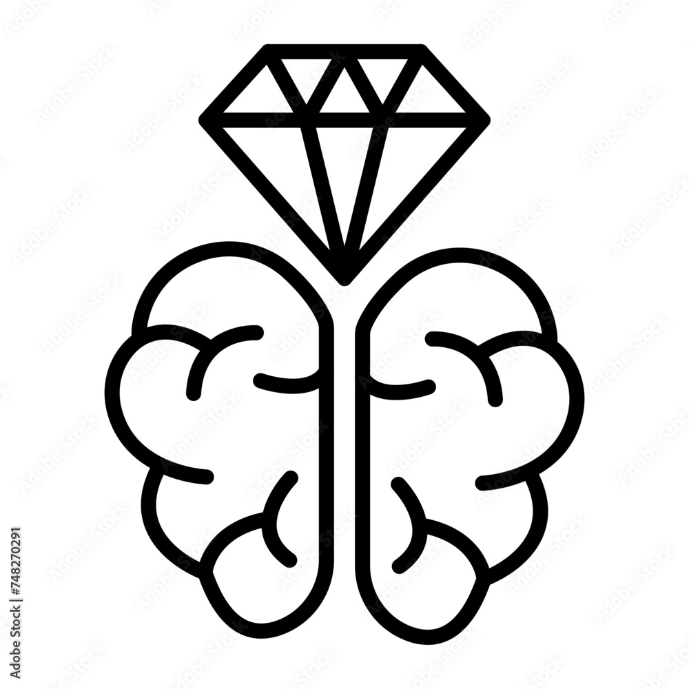 Brilliant Brain Line Icon
