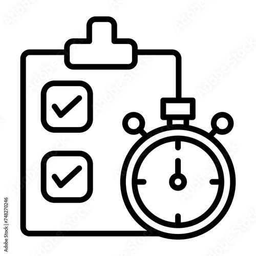 Project Deadline Line Icon