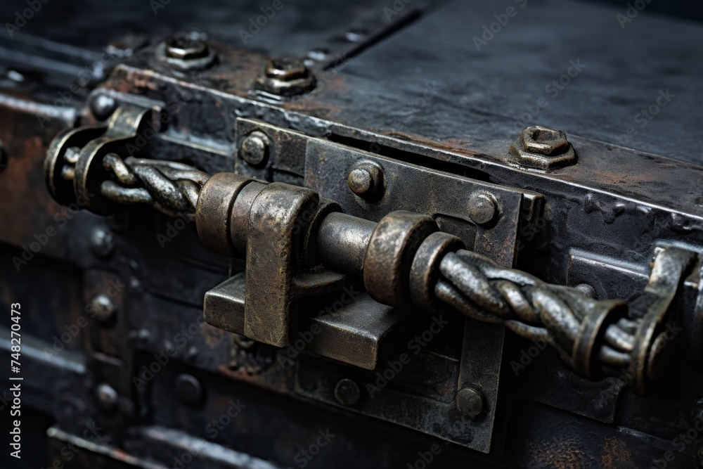 Close-up view of a well-crafted industrial toggle latch highlighting its sturdy structure and design