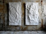 two pieces of paper on a wall