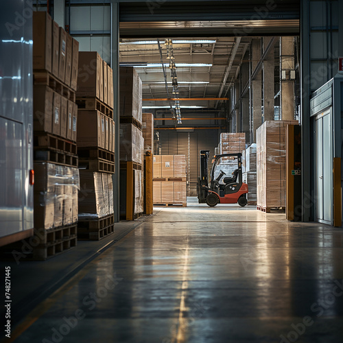 forklift in warehouse