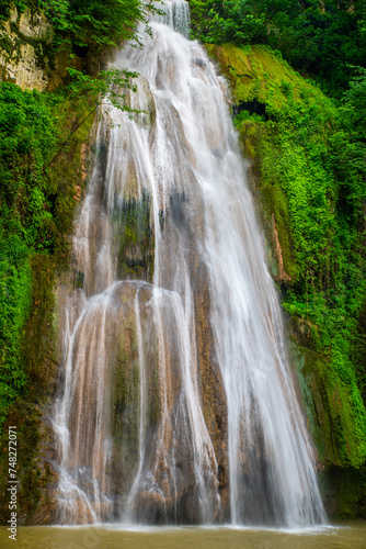 The Dynamic Lowe Waterfall Flowing in Loveh  Golestan Province  Iran