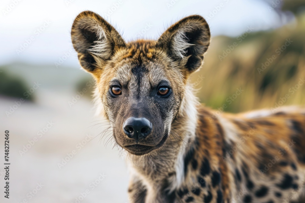a hyena looking at the camera a hyena looking at the camera