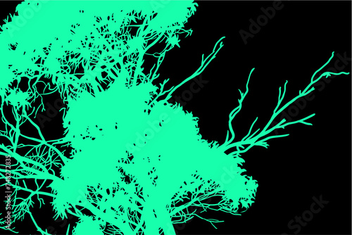 ramas, arboles, siluetas, vegetacion, roble, bosque, paisaje, vector, hojas, abstracto, sauce, tronco, malesa, pegatina