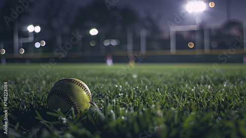 Baseball ball on the grass