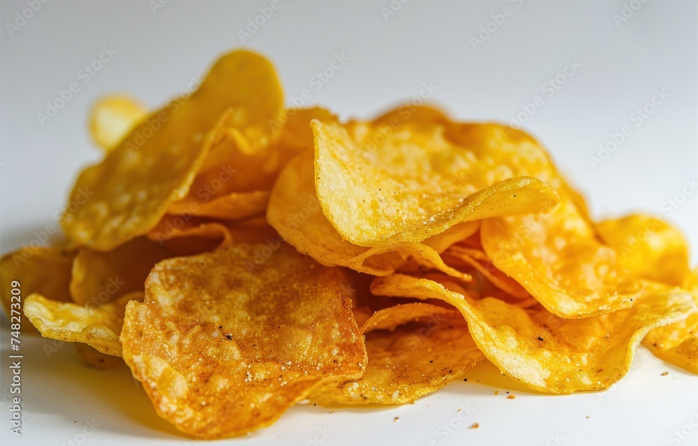 a pile of potato chips