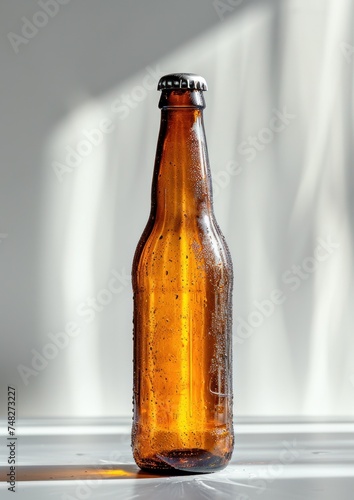 a brown bottle with a silver cap