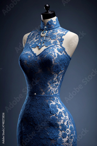 mannequin with blue dress