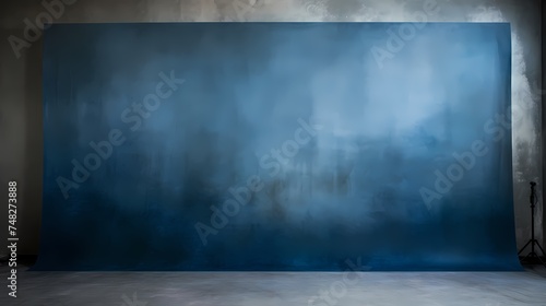 Studio portrait backdrops traditional painted canvas or muslin fabric cloth studio backdrop or background, suitable for use with portraits, products and concepts. Dramatic, blue modulations