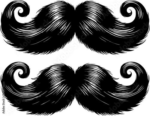 Vintage Mustache Black Vector 