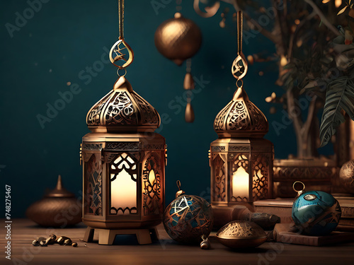 Ramadan ornaments ai generated 
