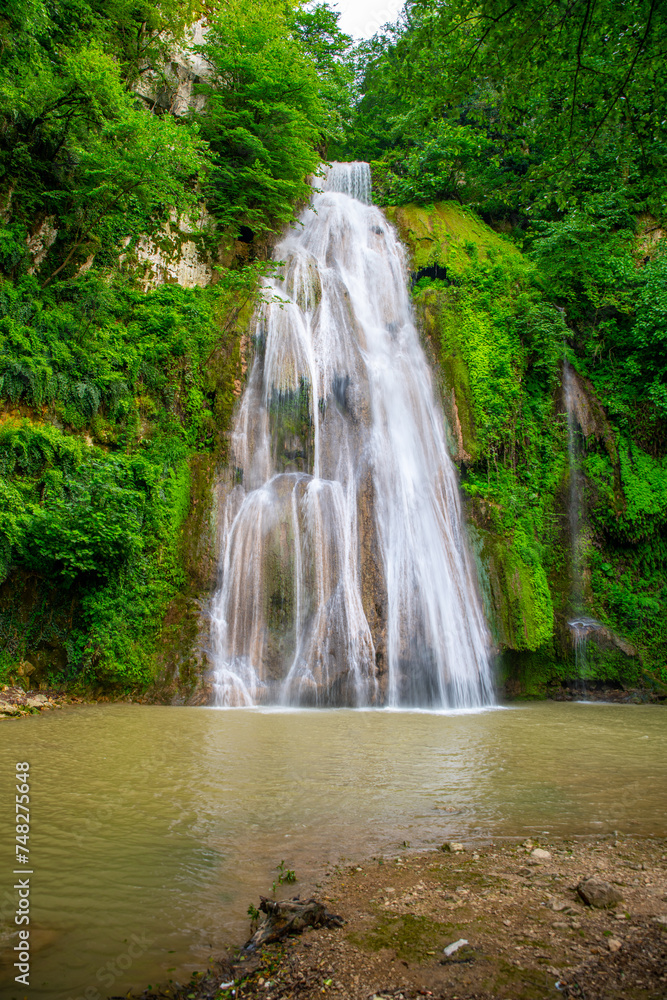 Enchanting Lowe Waterfall in Lush Green Loveh, Golestan Province, Iran Enchanting Lowe Waterfall in Lush Green Loveh, Golestan Province, Iran