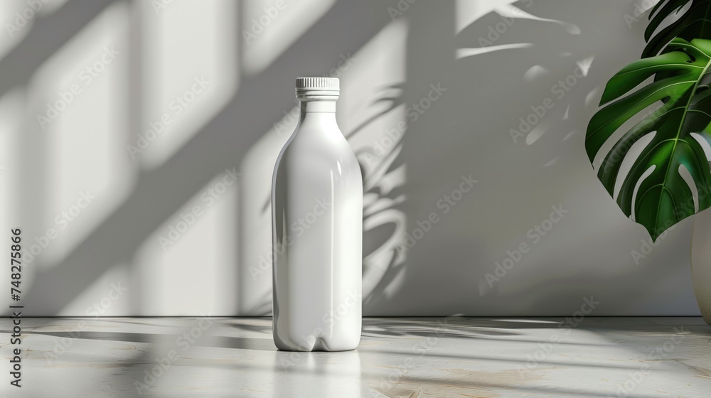 blank white juice drink container mockup