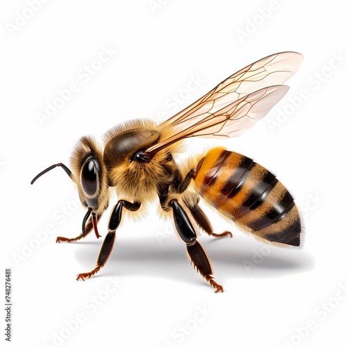 honey bee landing isolated on transparent background cutout © Michel 