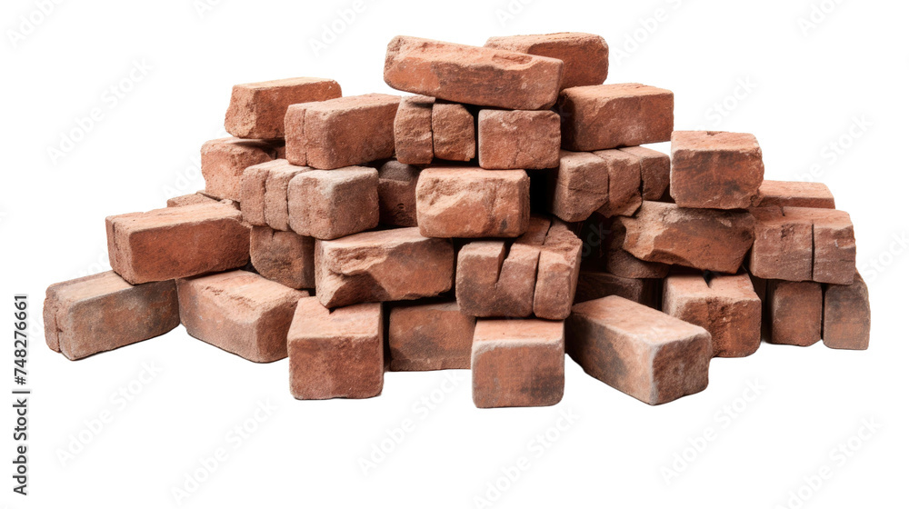 Old bricks isolated on transparent a white background Old bricks isolated on transparent a white background