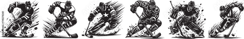 Fototapeta premium ice hockey player, dynamics and power