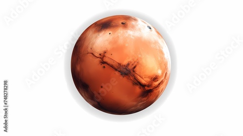 Scientific Visualization: Detailed Mars Isolated Transparent Background