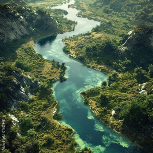 a river running through a valley © sam