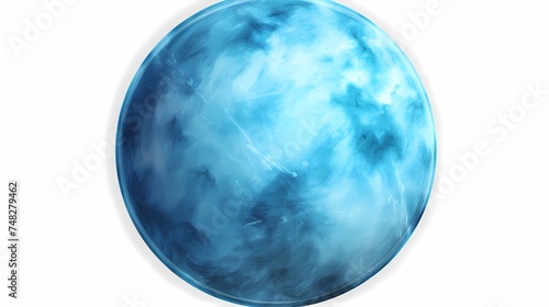 Neptune planet isolated on a transparent background, a 3d render of a big blue planet