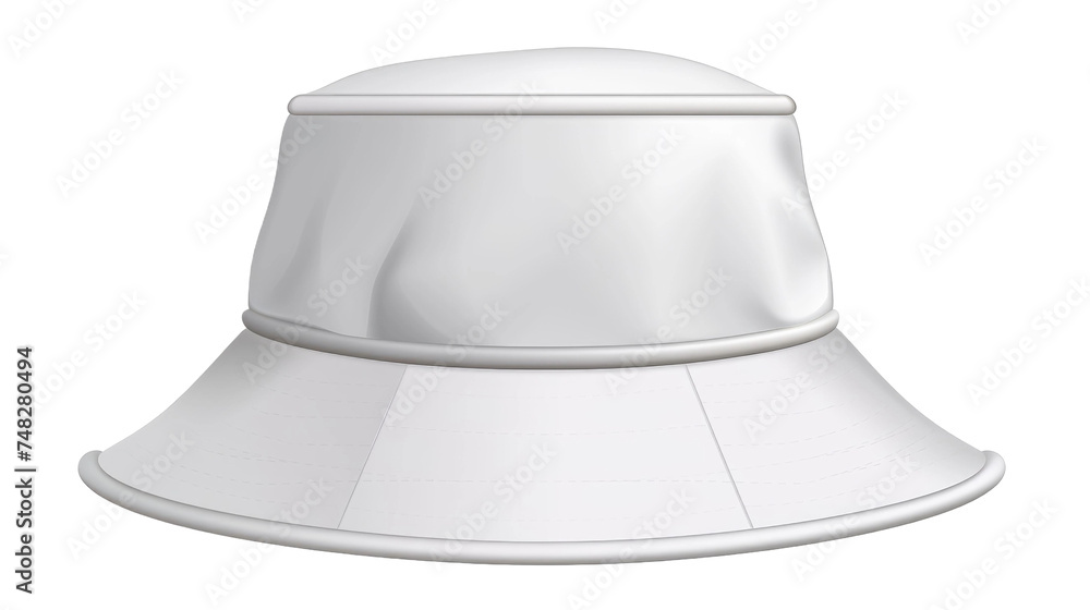 White bucket hat isolated on transparent a white background White bucket hat isolated on transparent a white background